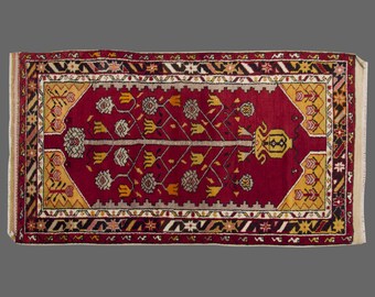 Vintage Rug", Area Rug, Turkish Rug, 2.8 x 4.11 feet, Oushak Rug, Antique Rug, Oriental Rug, Handmade Rug, Decorative Rug,Large Rug,Old Rug