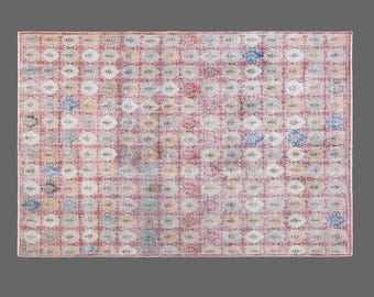 Vintage Turkish Oushak Rug | Handwoven Wool Area Rug (6.7 x 9.5 ft)