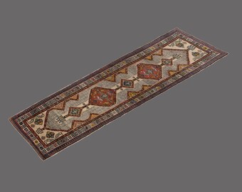 Legacy of Oushak, Vintage Turkish Runner Rug, 3 x 10 ft Runner Rug, Vintage Runner Rug