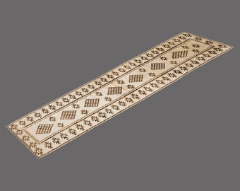 Antique Oushak Runner Rug: 2.8 x 11.4 ft, Handmade Turkish Wool