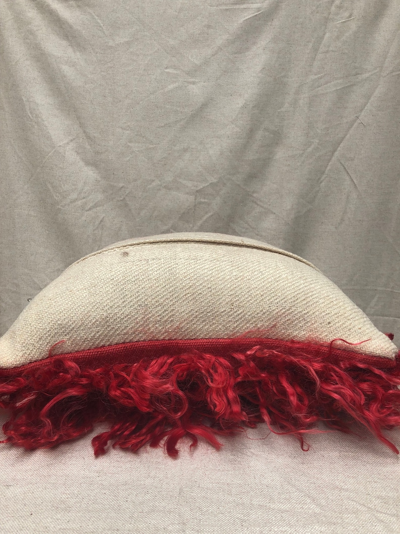 Handmade Pillow,Tulu Pillow,Turkish Pillow,Ethnic Pillow,Red Color,Large Pillow,Cushion Cover,Tribal Pillow,Lumbar Pillow,16x18inches,