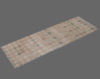 2'4 X 8'3 feet distressed rug runner,Oushak runner rug,oushak runner vintage,hallway long runner,floor home decor rug Runner,Turkish Runner