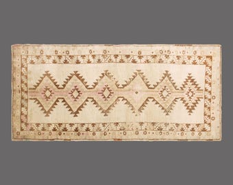 Vintage Turkish Runner Rug: 5x13 Handwoven Wool Hallway Carpet