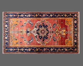 132x240 cm (4.3 x 7.9 ft) Vintage Oushak Rug | Handmade Turkish Rug | 60+ Year Old