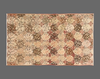 4x7 Turkish Rug, Vintage Rug, Area  Rug, Handwoven Wool Carpet, Small Boho Area Rug, Hallway Decor, Small Rug, 4x7 Carpet