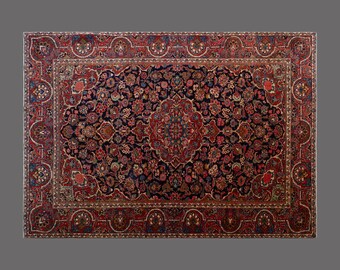 129 x 205 cm 4.3 x 6.9 ft Rug, Vintage Turkish Wool Rug, Handwoven Anatolian Carpet, 60 Years Old Traditional Floral Rug, Handmade Rug