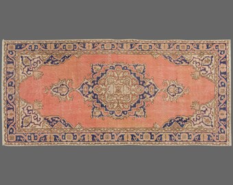 Vintage Rug", Area Rug, Turkish Rug, 3 x 7 feet, Oushak Rug, Antique Rug, Oriental Rug, Handmade Rug, Decorative Rug,Large Rug,Old Rug