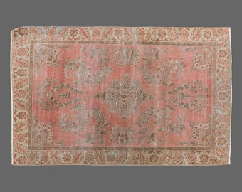 Vintage Rug, Area Rug, Turkish Rug, 4 x 6'4 feet, Oushak Rug, Antique Rug, Oriental Rug, Handmade Rug, Decorative Rug, Large Rug,Old Rug