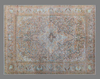 Handmade Oushak Rug 292x385 cm, 9'7" x 12'8", 60+ Years Old One of a Kind Vintage Turkish Rug, Antique Rug, Large Carpet