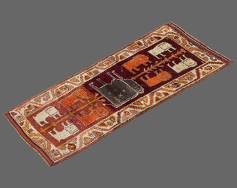 3.9 X 10.6 ft Vintage Rug Runner,Floor Oushak Rug,Hallway Turkish Rug Runner,Oushak Rugs,long runner, narrow long runner,Oushak Long Runner