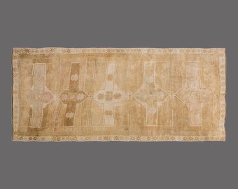 Vintage Turkish Hallway Rug: Handwoven Wool Runner, 5x13