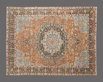 11x14 Oushak Rug: Handwoven Wool Turkish Rug, Bohemian Design