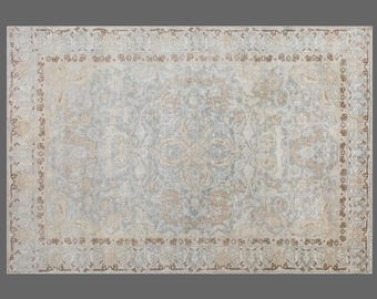 Vintage Oushak Rug 125x180 cm (4.1x5.9 ft), 60+ Years Old Antique Turkish Area Rug, Oriental Handmade Wool Carpet, Muted Decorative Rug