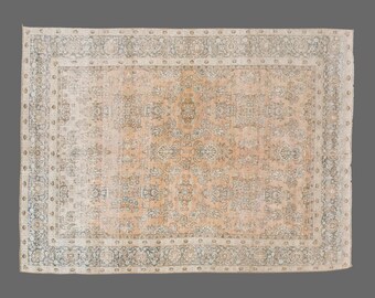 Vintage Turkish Rug, Turkish Rug, 9x13 Rug, Handwoven Wool Carpet, Area Rug, Oversized Area Rug, Wool Rug