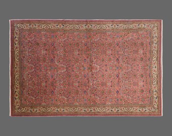 Vintage Kayseri Wool Carpet 8'11" x 13'3" | 273 x 405 cm, Handwoven Turkish Rug, Bohemian Nomadic Design, 1960s Large Area Rug