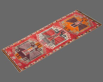 Rhythms of Kurdish Herki Tribe Runner Rug, Vintage Turkish Runner Rug, 4 x 14 ft Rug, Vintage Runner Rug