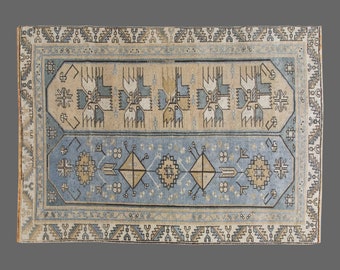 4x6 rug, 4.1 x 5.12 rug, Turkish Rug, Vintage Rug, Area Rug, Oushak Rug, Antique Rug, Oriental Rug, Handmade Rug, Old Rug, Wool Rug