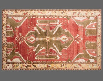 Vintage Turkish Oushak Rug, Handwoven Wool Area Rug, 9'4" x 12'1"/192 x 325cm, Antique Oversized Boho Rug, 60+Years Old, Excellent Condition