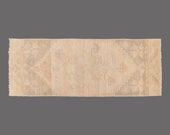 Echoes of Oushak, Vintage Turkish Rug, 2 x 6 ft Rug, Vintage Rug