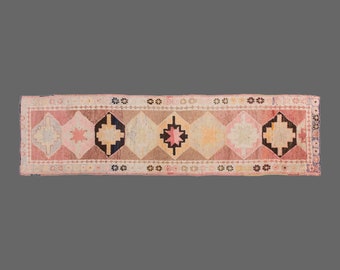 3 x 13 feet Oriental Turkish Vintage Runner,Wool Handmade Runner Rug,Anatolian Vintage Runner,Turkish Boho Runner