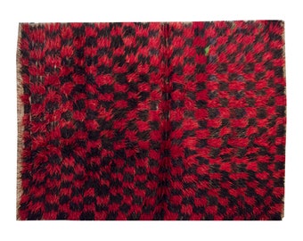 4x5 Turkish Handmade Wool Shaggy Rug,Bohemian Beni Ourain Rug,Flokati Rug