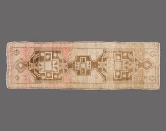 Whispers of Malatya, Vintage Kurdish Runner, 3 x 10 ft Rug, Vintage Runner Rug