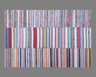 Vintage Turkish Minimal Kilim Rug, 7.7 x 11 ft Handmade Wool Flatweave Rug, Large Striped Area Rug
