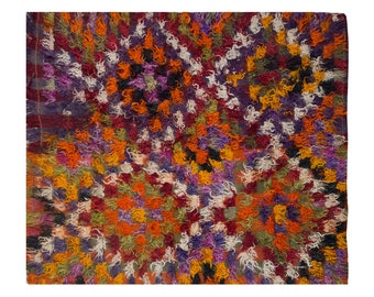 6x6 Moroccan Beni Ourain Rug,Vintage Handmade Wool Tulu Flokati Rug
