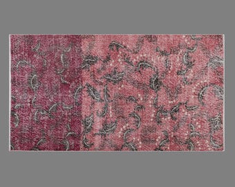 Antique Turkish Oushak Rug 105x190 cm (3'5" x 6'3"), Vintage Handmade Wool, 60+ Years Old Oriental Area Rug