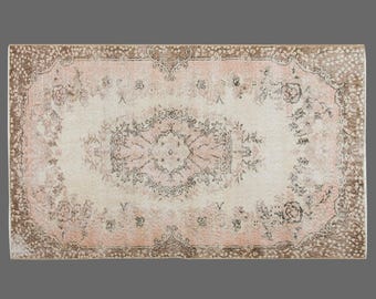 Vintage Turkish Oushak Rug: Bohemian Wool Area Rug (3.9 x 6.8 ft.)