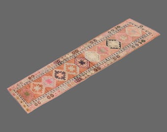 Joyful Rhythms of Kurdish Herki Tribe, Vintage Kurdish Runner Rug, 3 x 13 ft Rug, Vintage Runner Rug