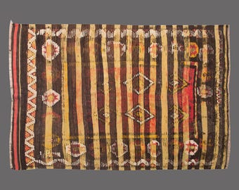 6x10 Moroccan Wool Beni Ourain Rug,Vintage Bohemian Flokati Rug