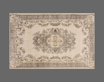 Turkish Rug, Vintage Rug, 5'7 x 8'4 feet, Oushak Rug, Antique Rug, Oriental Rug, Handmade Rug, Decorative Rug, Muted Rug, Old Rug,Area Rug