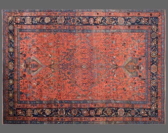 Handmade Vintage Oushak Rug 278x370 cm (9'1"x12'2") – 60+ Years Old Turkish Wool Carpet, Antique Oriental Rug, Large Bohemian Decor