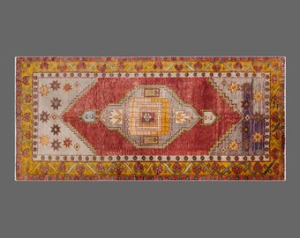 Long 60+ Year Old Turkish Oushak Rug | 145x330 cm (4.8 x 10.8 ft)