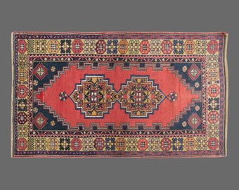 Embercore of Anatolia, Vintage Turkish Rug, 4 x 7 ft Rug, Vintage Rug