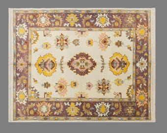 Genuine Oushak Rug – Handwoven Turkish Wool Carpet (5'7" x 7'3")