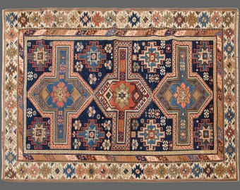 Vintage Oushak Rug 165x263 cm (4.5x6.9 ft), 60+ Years Old Antique Turkish Area Rug, Oriental Handmade Wool Carpet, Muted Decorative Old Rug