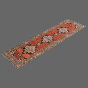 3.8 X 11.6 ft Vintage Rug Runner,Floor Oushak Rug,Hallway Turkish Rug Runner,Oushak Rugs,long runner, narrow long runner,Oushak Long Runner