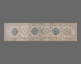 3x14 Runner Rug, Antique Rug,  Oushak Rug, Vintage Rug, Turkish Rug, Hallway Rug, Floor Rug, Kitchen Rug, Wool Rug, Old Rug