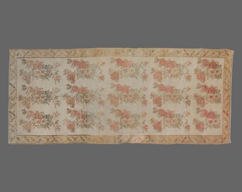 4'9"x10'8"ft oriental vintage area rug,vintage oushak rug,turkish farmhouse decor