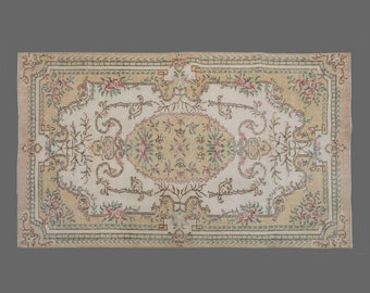 Area Rug, "Turkish Rug, Vintage Rug, 3'9 x 6'7 feet, Oushak Rug, Antique Rug, Oriental Rug, Handmade Rug, Decorative Rug, Large Rug, Old Rug