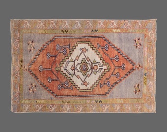 Area Rug, "Turkish Rug, Vintage Rug, 2'9 x 4 feet, Oushak Rug, Antique Rug, Oriental Rug, Handmade Rug, Decorative Rug, Old Rug