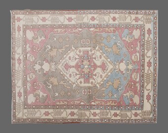 Area Rug, "Turkish Rug, Vintage Rug, 4'4 x 6 feet, Oushak Rug, Antique Rug, Oriental Rug, Handmade Rug, Decorative Rug, Large Rug, Old Rug