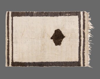 4x6 Shaggy Vintage Turkish Handmade Tulu Rug, Bohemian Wool Konya Karapınar Rug, Flokati Rug