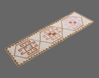 Runner Rug", Antique Rug, 3 x 10'2 feet, Oushak Rug, Vintage Rug, Turkish Rug, Hallway Rug, Floor Rug, Kitchen Rug, Wool Rug, Old Rug