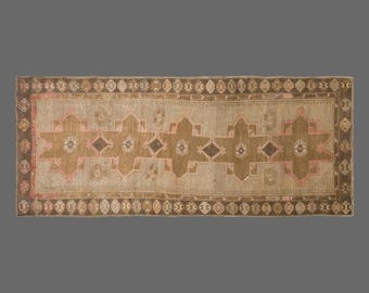 Vintage Turkish Rug, 5x12 Runner, Handwoven Wool Carpet, Long Hallway Rug, 5x12 Rug, Hallway Rug