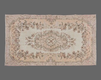 Vintage Rug, Area Rug, Turkish Rug, 3'9 x 7 feet, Oushak Rug, Antique Rug, Oriental Rug, Handmade Rug, Decorative Rug, Large Rug,Old Rug