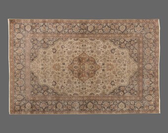 Turkish Rug, Vintage Rug, 4'3 x 7 feet, Oushak Rug, Antique Rug, Oriental Rug, Handmade Rug, Decorative Rug, Muted Rug, Old Rug,Area Rug
