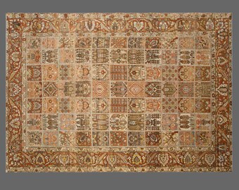 Vintage 60+ Yr Turkish Rug – Handwoven Wool on Wool, Bohemian & Caucasian Design – 255x350 cm / 8.4x11.5 ft – Naturally Dyed and Timeless